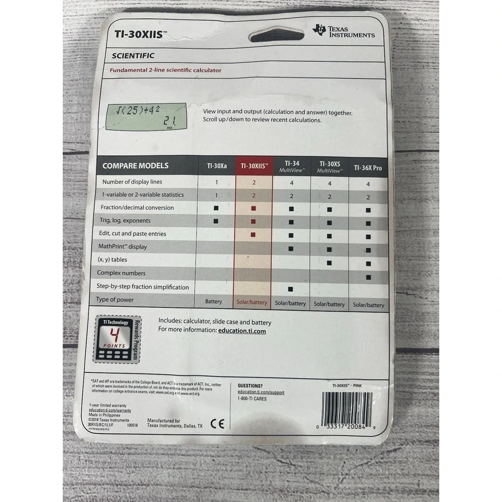 NIB Texas Instruments TI-30XIIS Pink Scientific Calculator SAT ACT AP